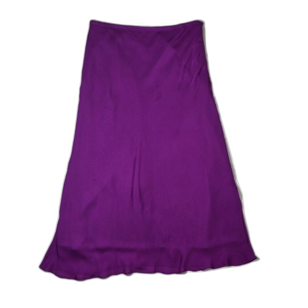 ANN TAYLOR Purple Silk Maxi Skirt Women’s Size 10 Fully Lined - Picture 3 of 8